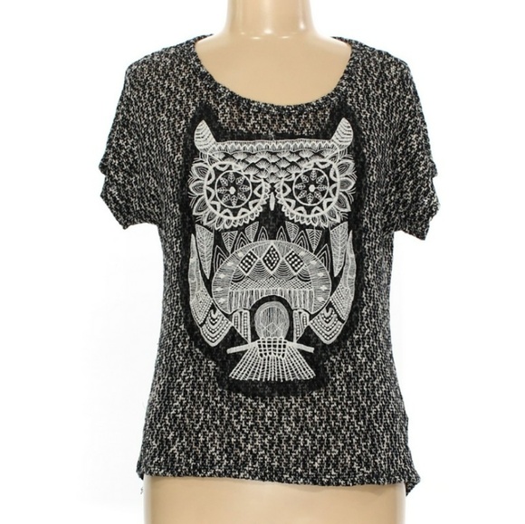 Blu Planet Knit Embroidered Owl Blouse XL - Picture 1 of 8